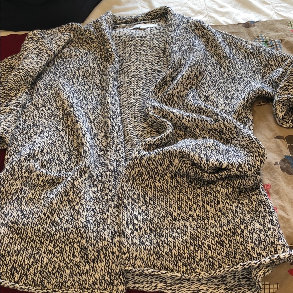 XS Loft black and white knit sweater